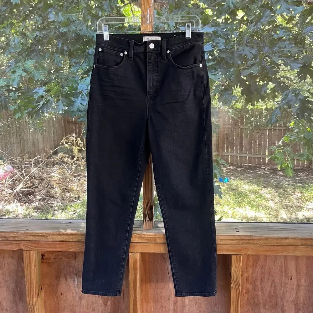 Madewell Women's Classic Straight Jeans High Waisted Lunar Wash Black Size 27
